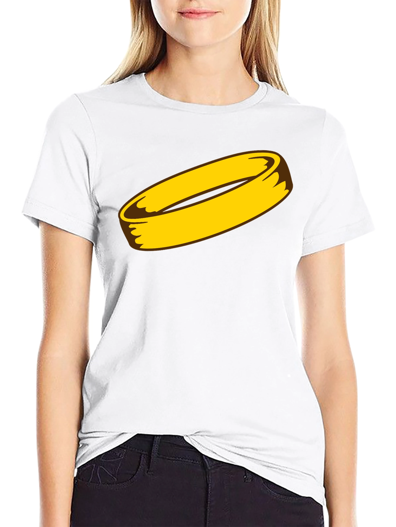 Golden Ring Graphic Black T-Shirt
