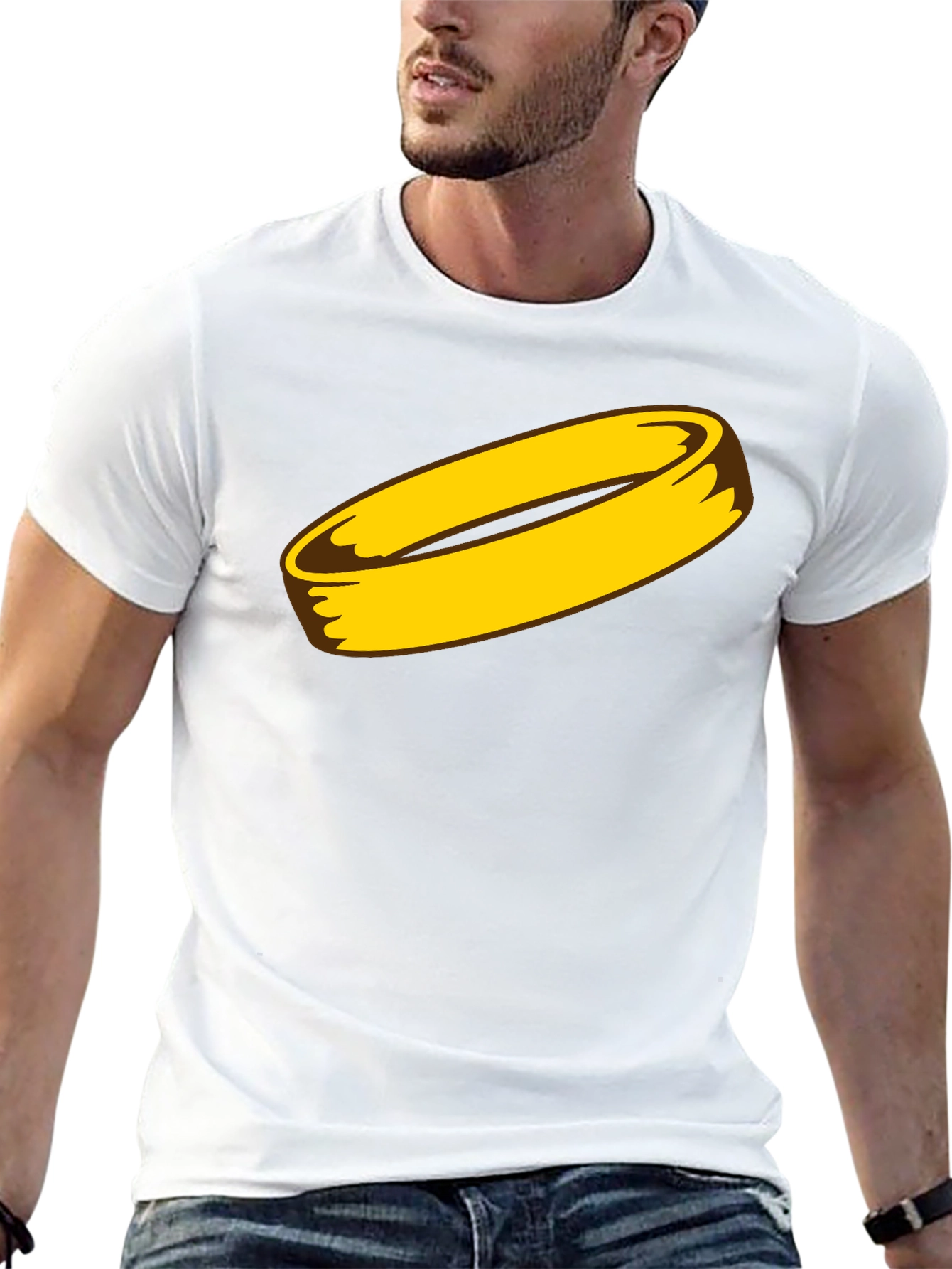 Golden Ring Graphic Black T-Shirt