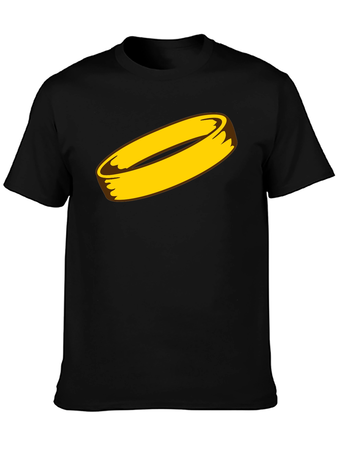 Golden Ring Graphic Black T-Shirt