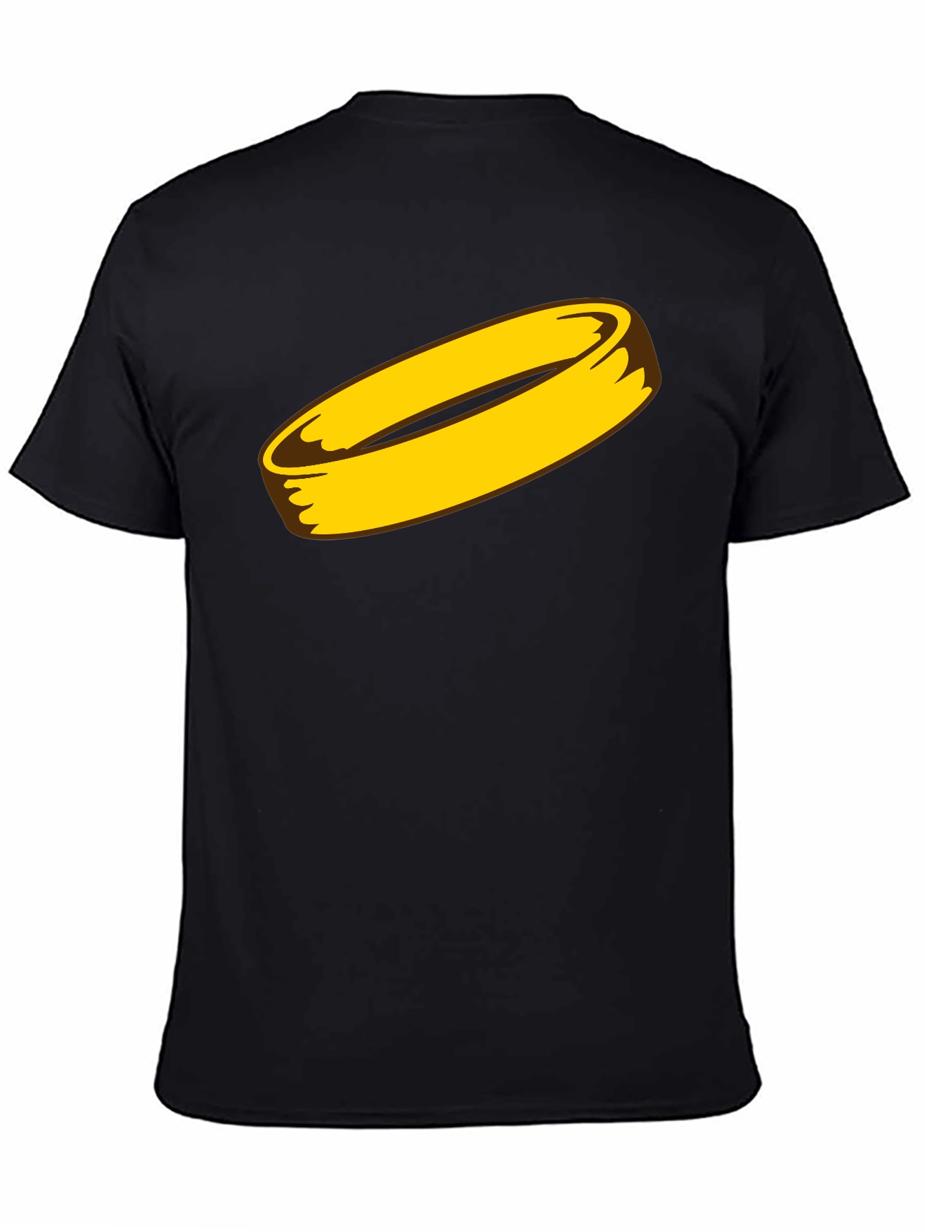 Golden Ring Graphic Black T-Shirt