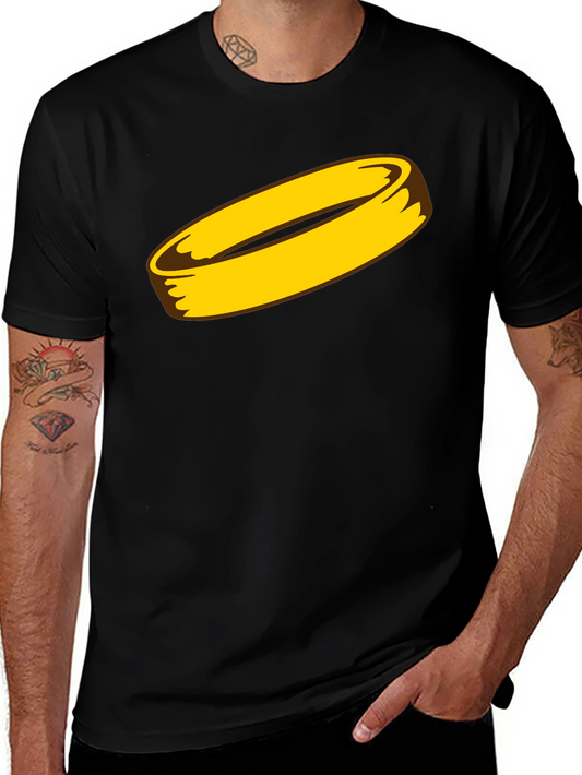 Golden Ring Graphic Black T-Shirt