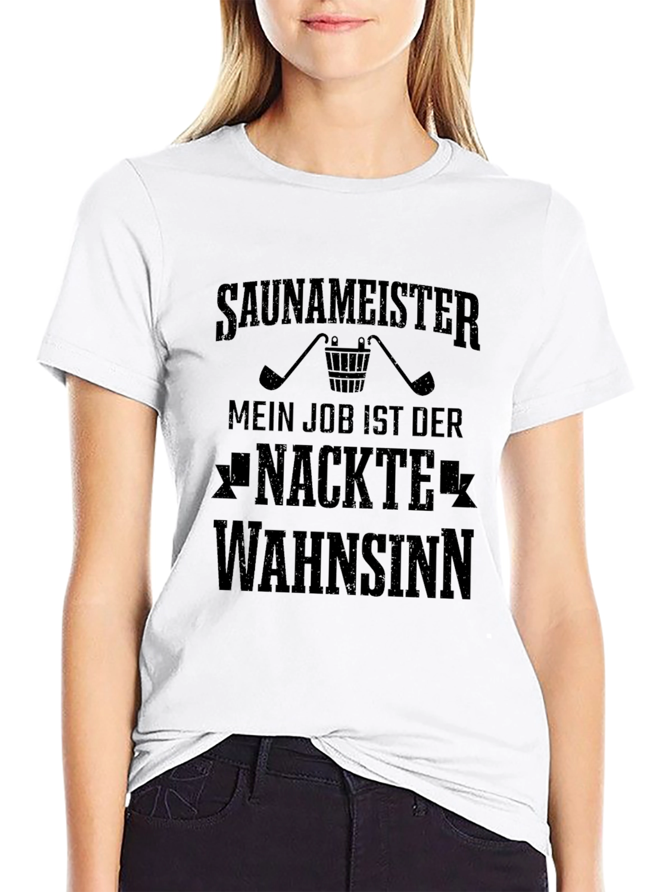 Saunameister Naked Madness Black Graphic T-Shirt