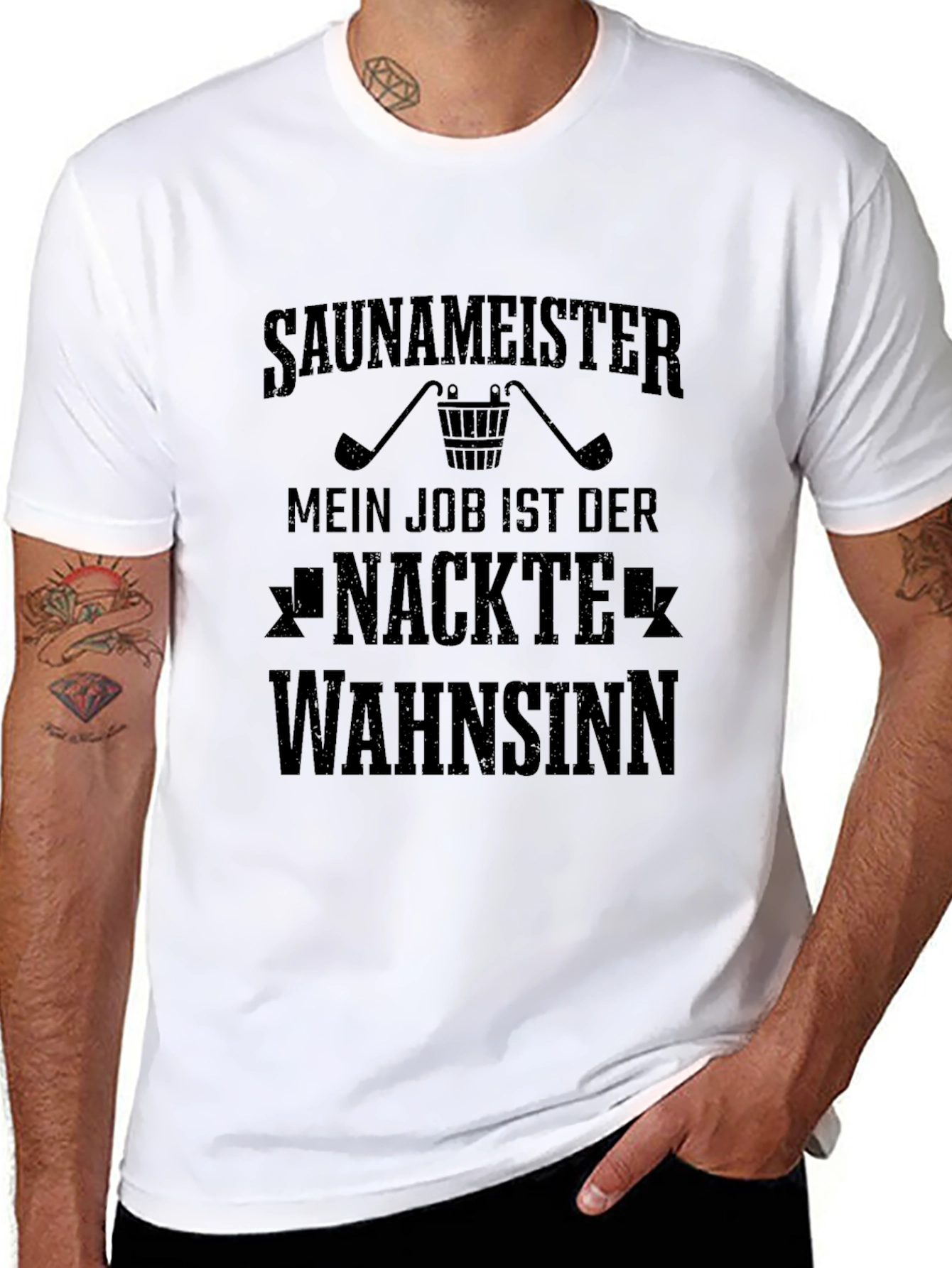 Saunameister Naked Madness Black Graphic T-Shirt