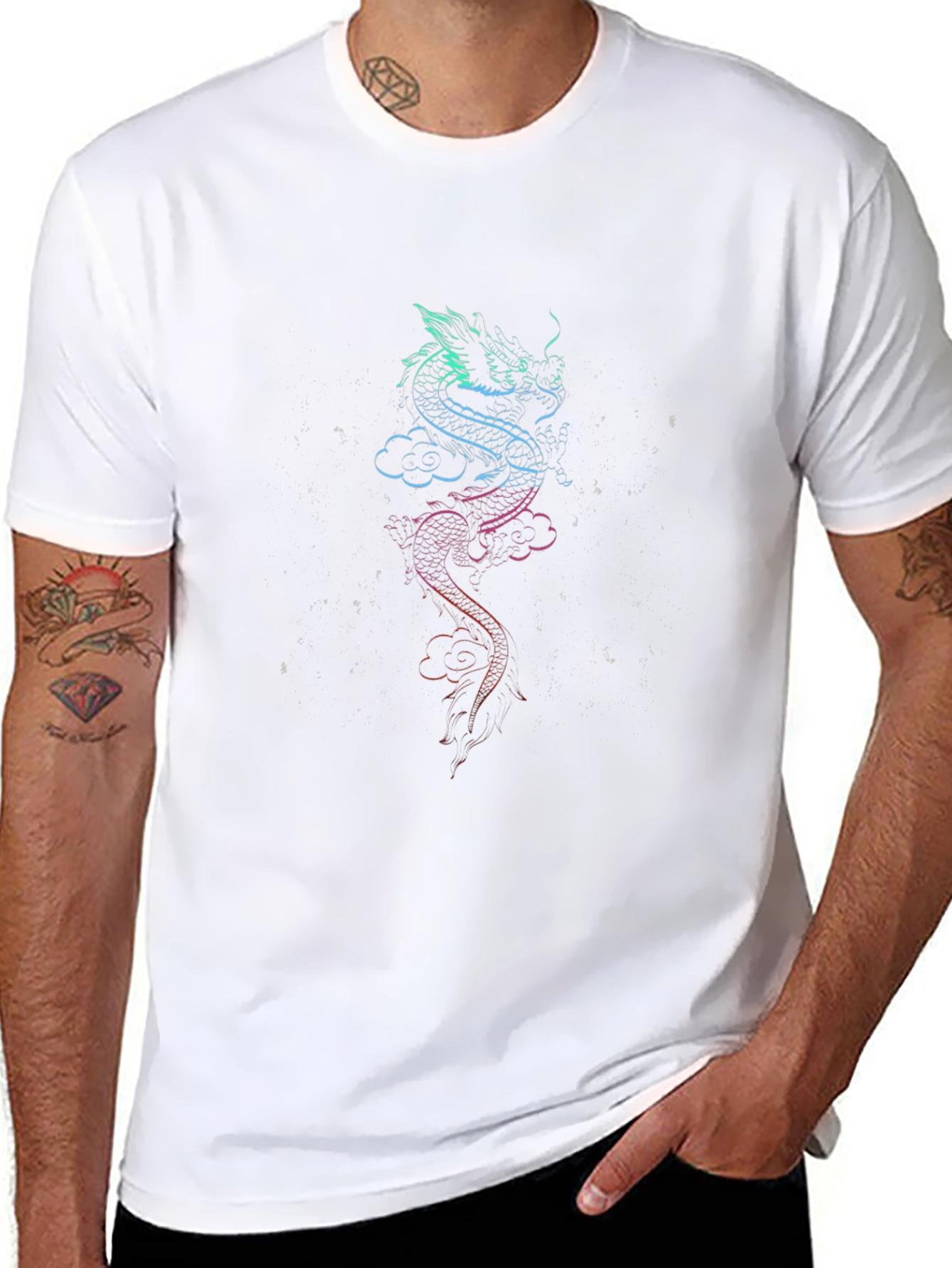 Dragon Graphic Tee - Black Casual T-Shirt