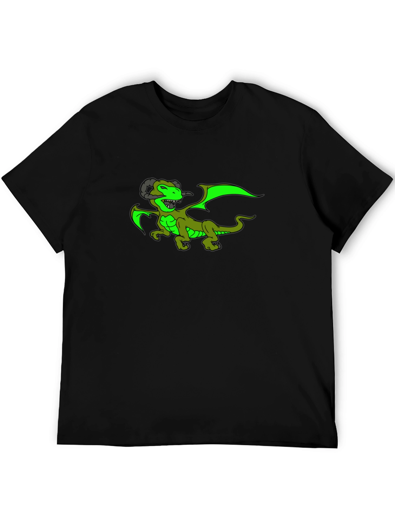Dragon Graphic Tee - Black Cotton T-Shirt