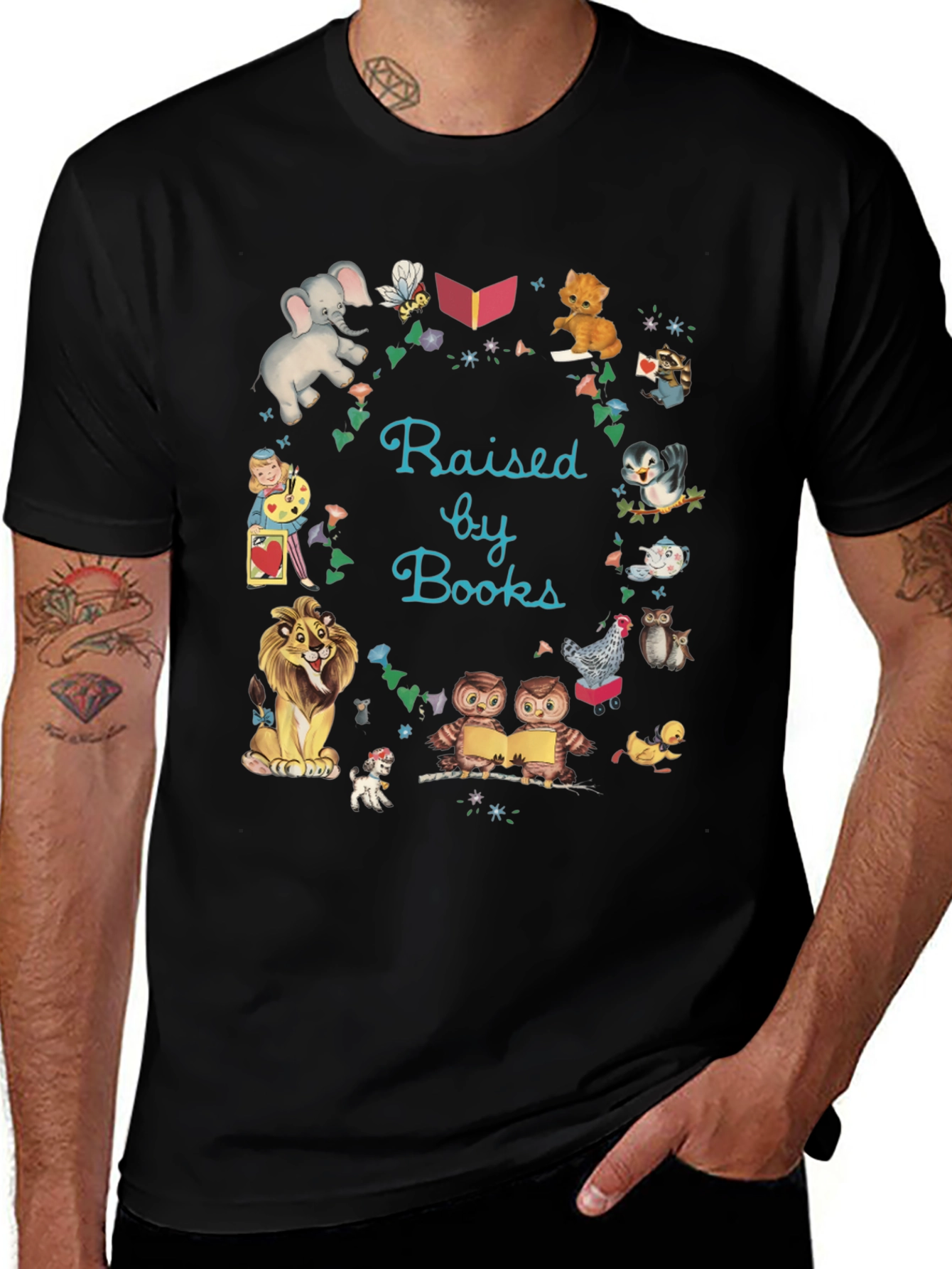 Raised By Books Graphic Tee