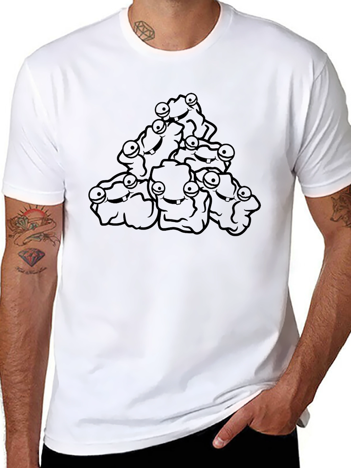 Monster Pile Graphic Tee - Black Cotton Blend