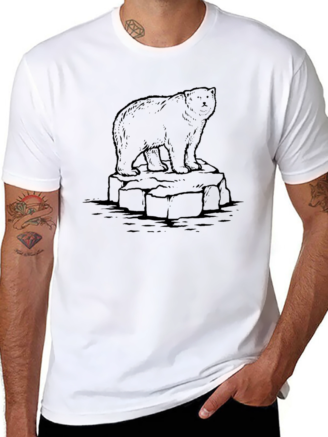 Bear Graphic Tee - Mens Black T-Shirt