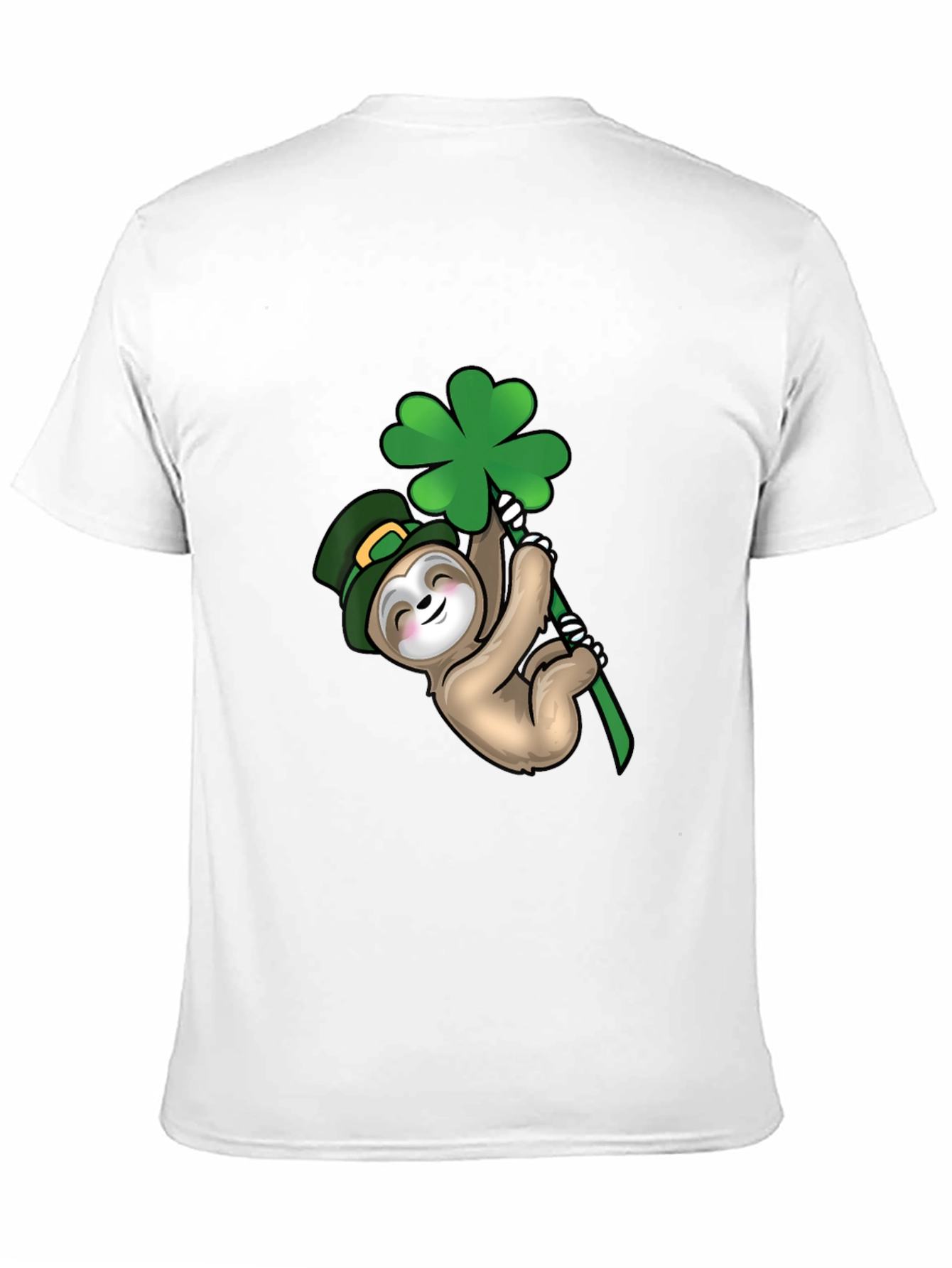 St. Patricks Day Sloth Black T-Shirt