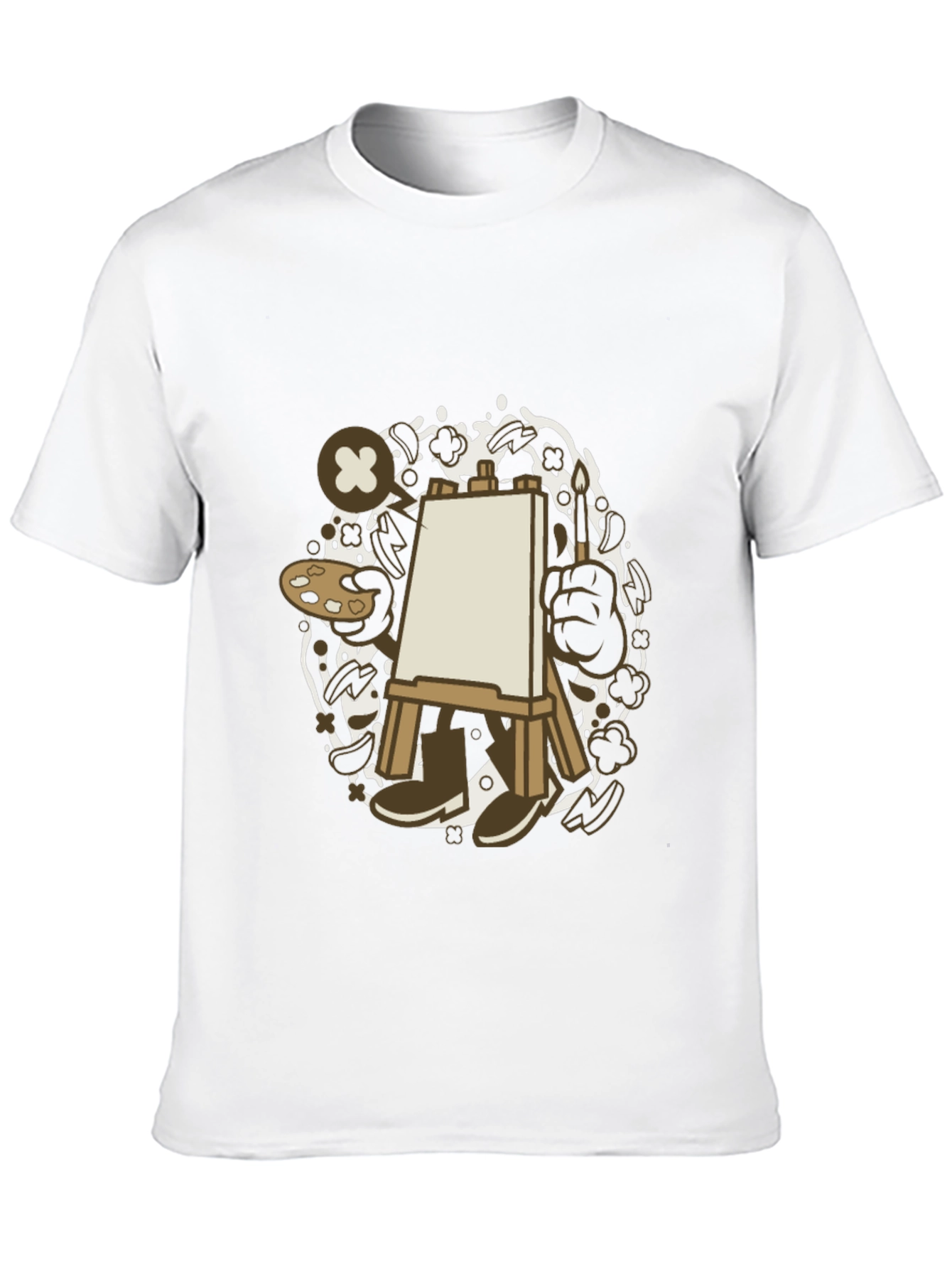 Artist Cartoon Easel Black T-Shirt