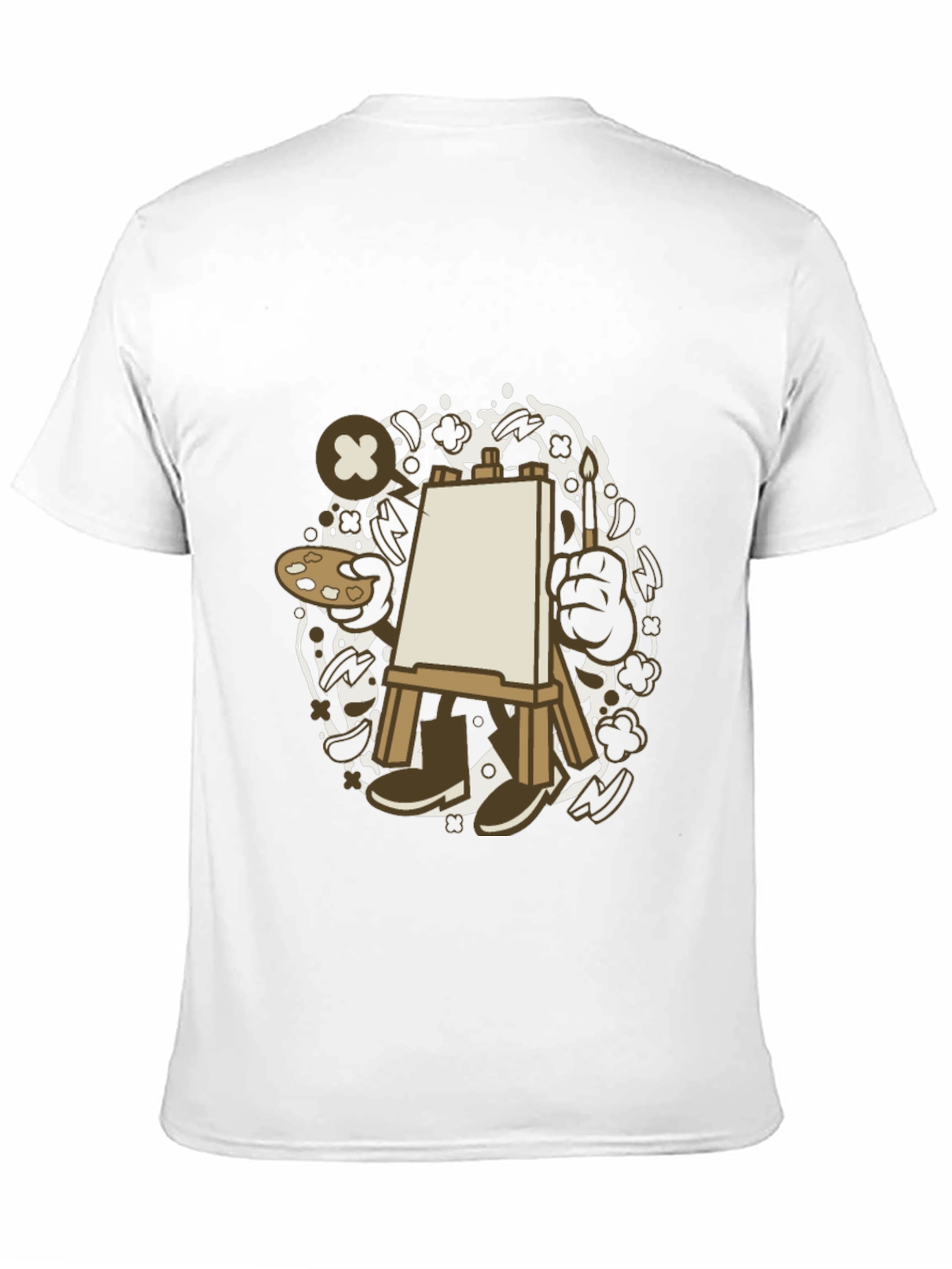 Artist Cartoon Easel Black T-Shirt