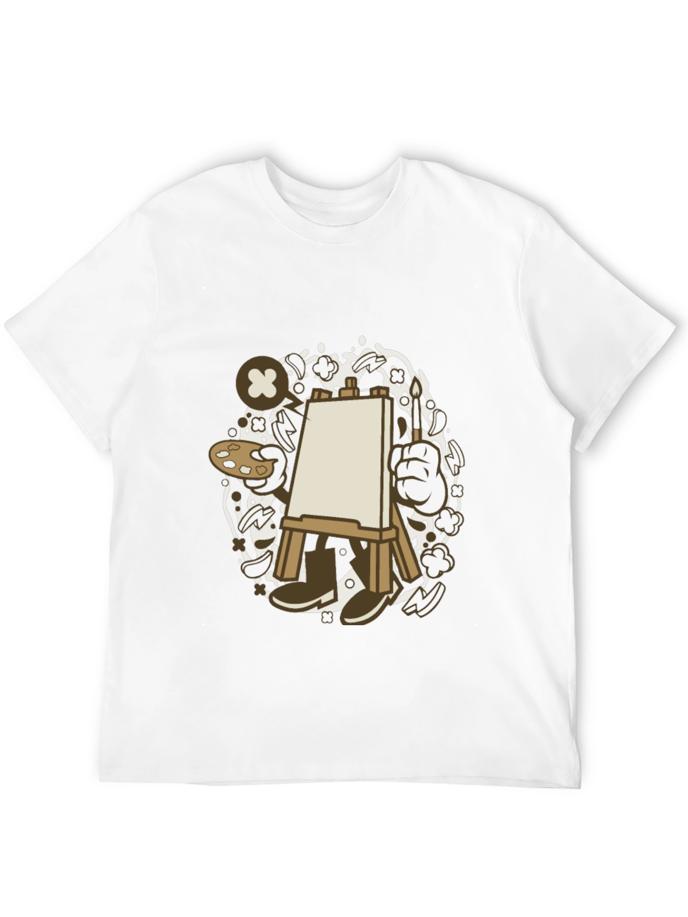 Artist Cartoon Easel Black T-Shirt