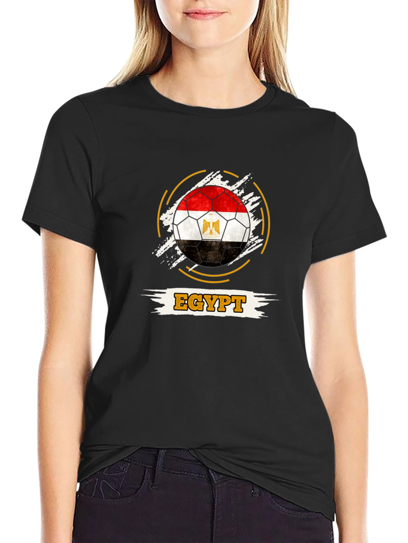 Egypt Soccer Ball Graphic T-Shirt