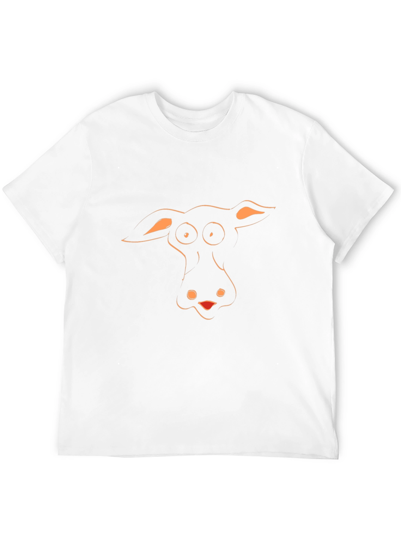 Funny Cartoon Animal Face Black T-Shirt