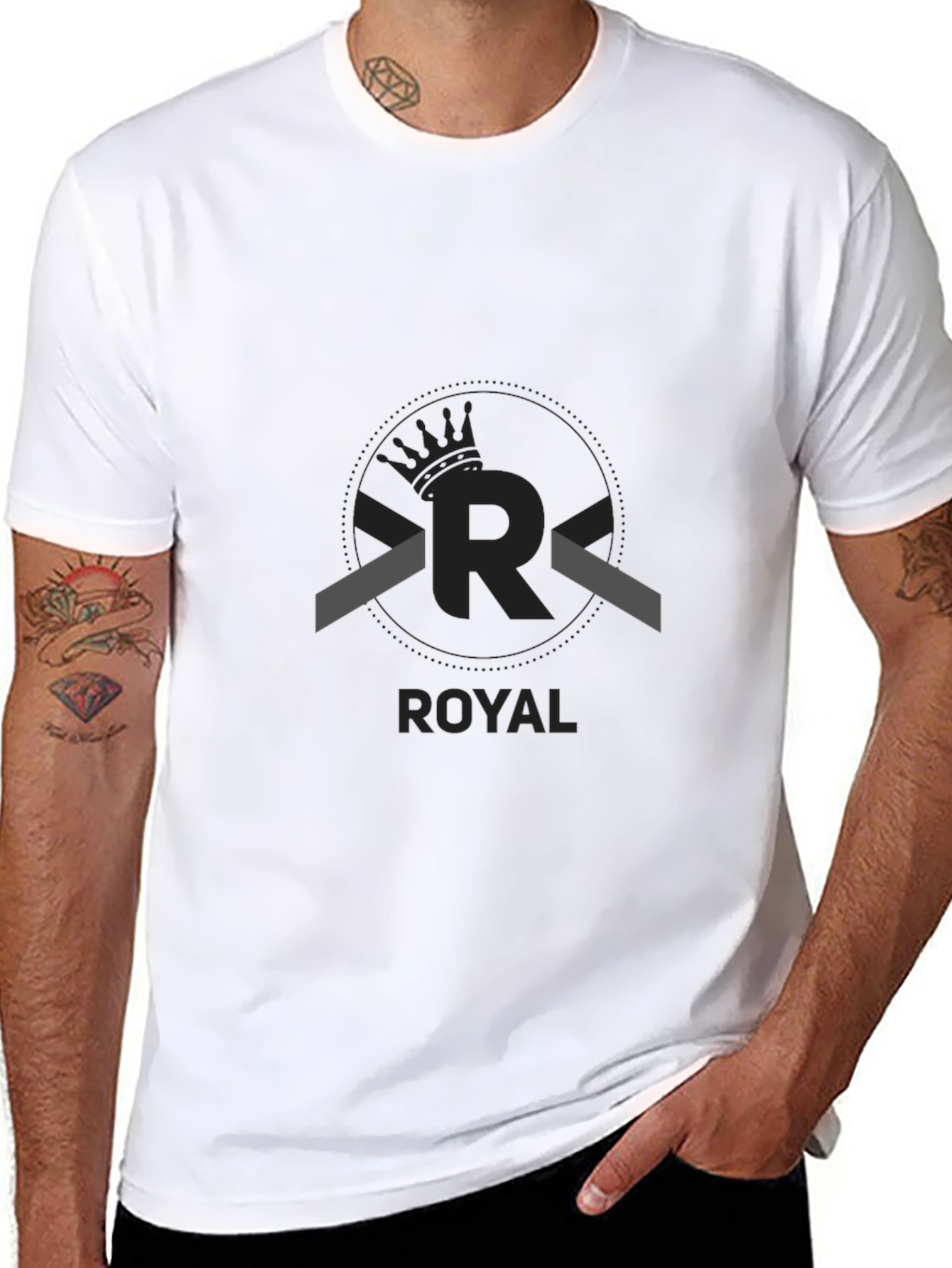Royal Logo Black T-Shirt - Premium Cotton Blend