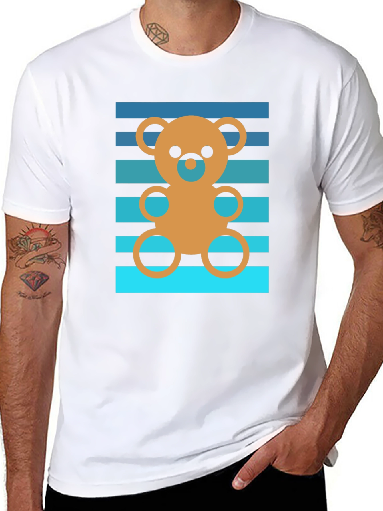 Retro Teddy Bear Graphic Tee - Soft Cotton Blend