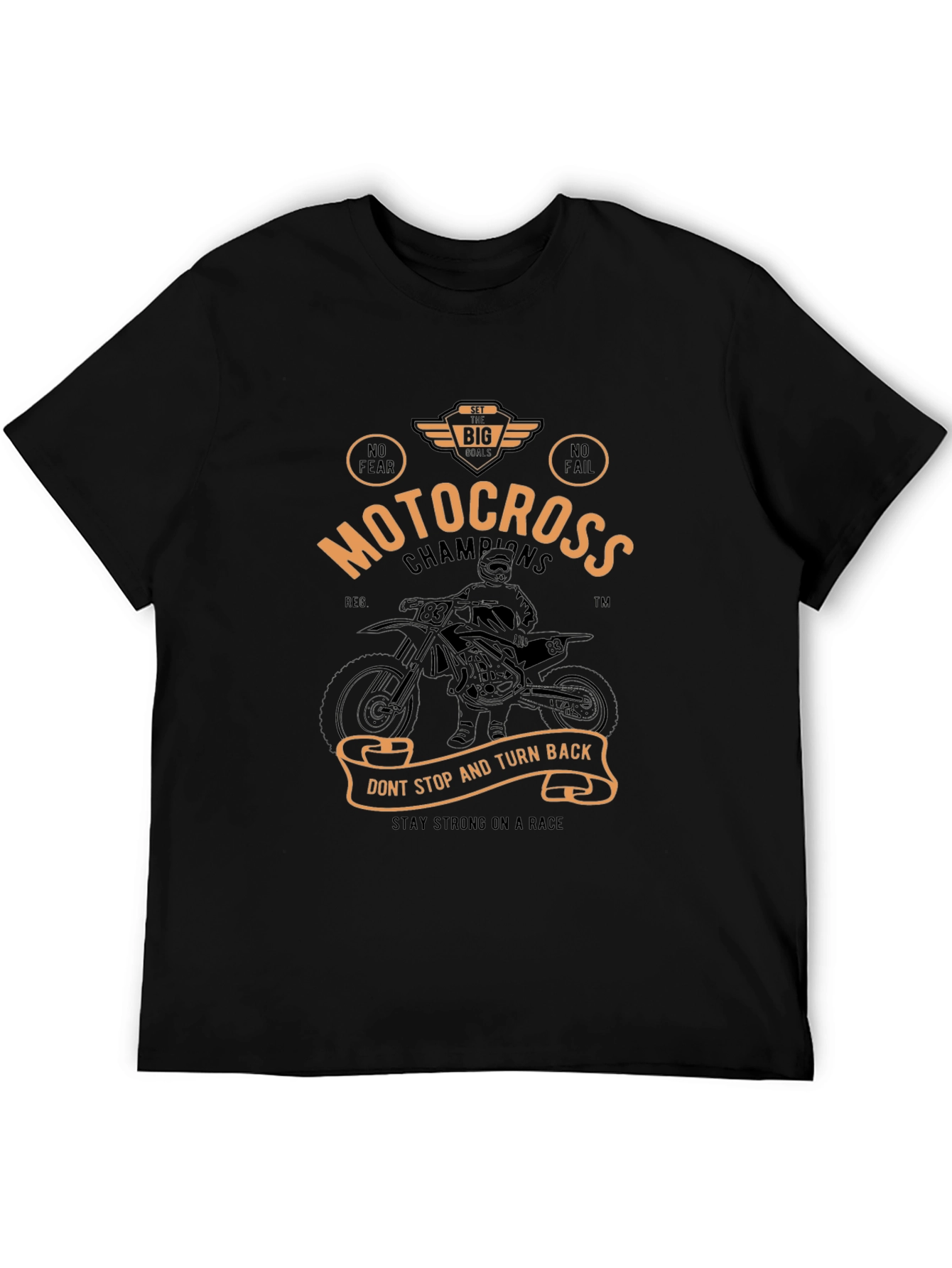 Motocross Champions Black Graphic Tee for Racing Fans