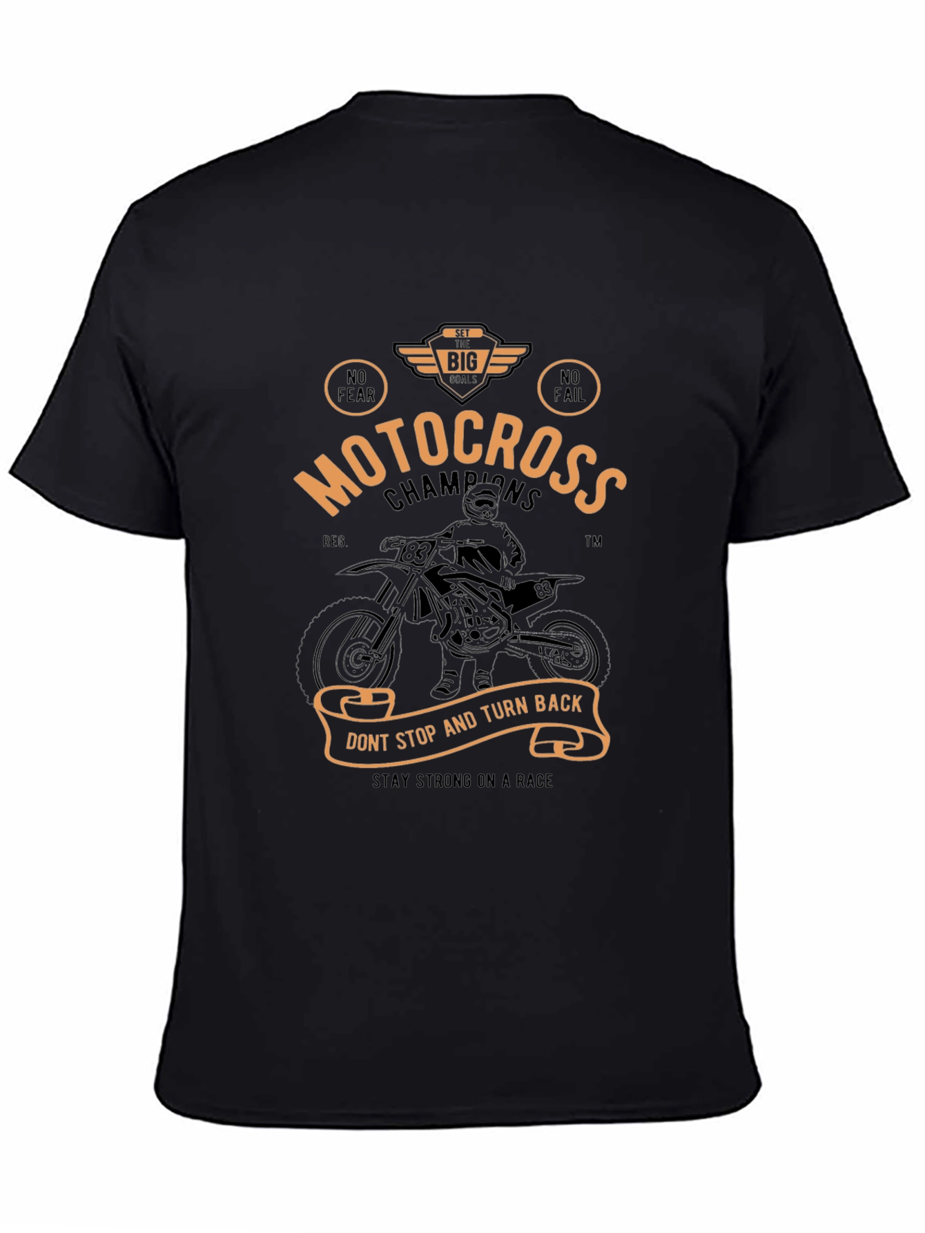 Motocross Champions Black Graphic Tee for Racing Fans