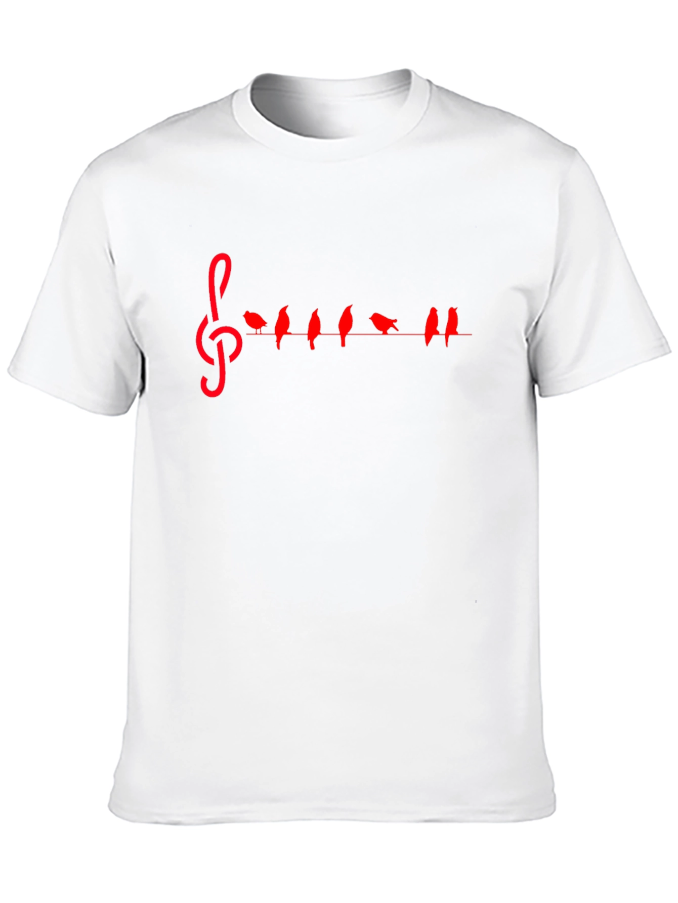 Musical Birds Treble Clef Graphic Tee - Black