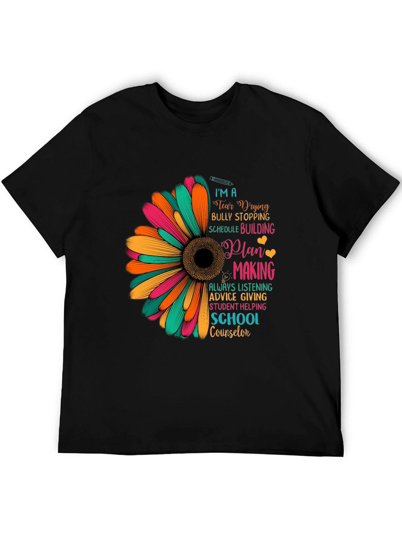 School Counselor Sunflower Graphic T-Shirt