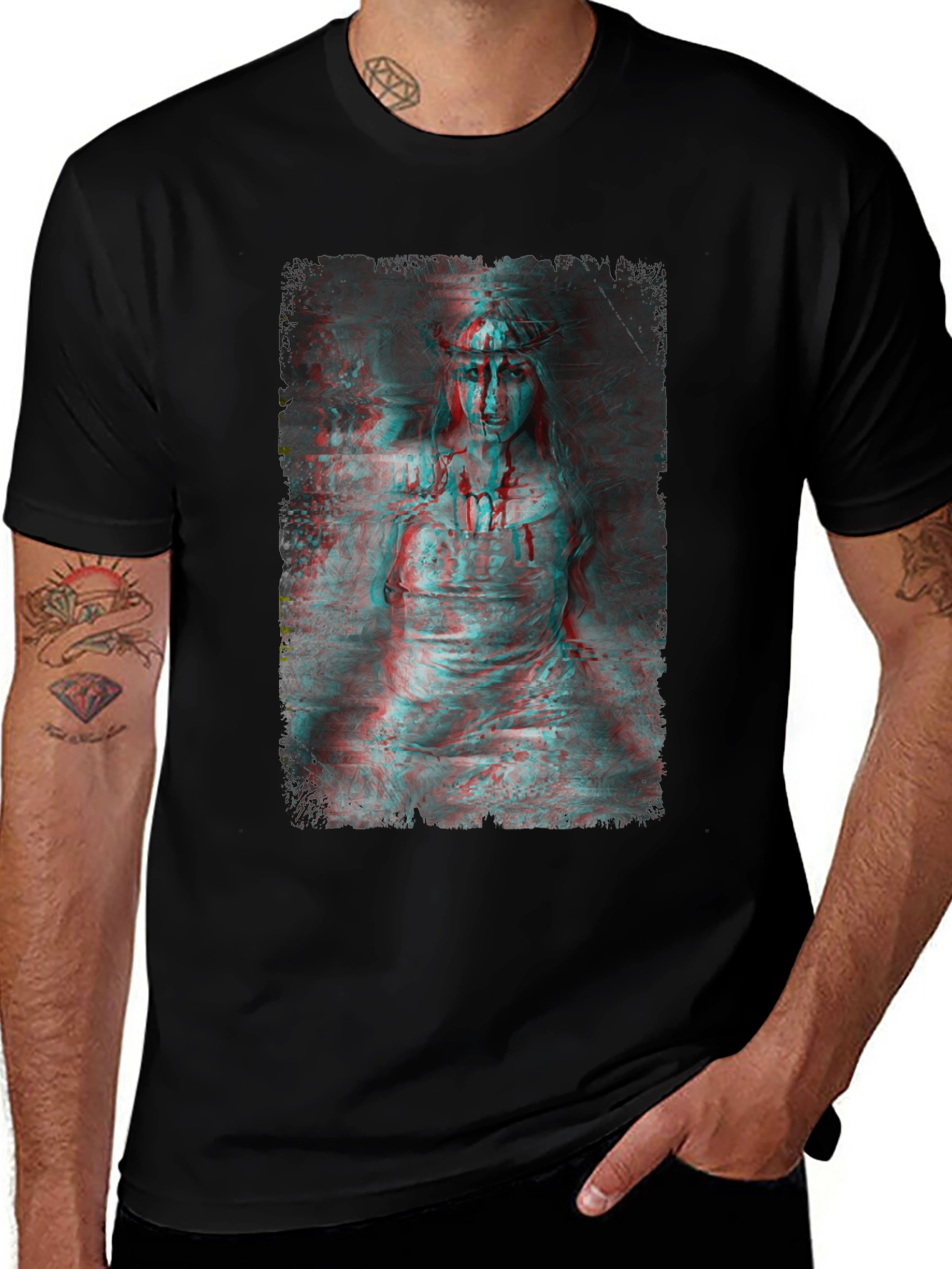 Gothic Horror 3D Graphic Print Black T-Shirt