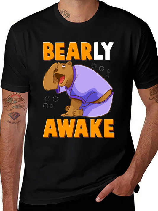 Bearly Awake T-Shirt - Funny Cartoon Bear Tee
