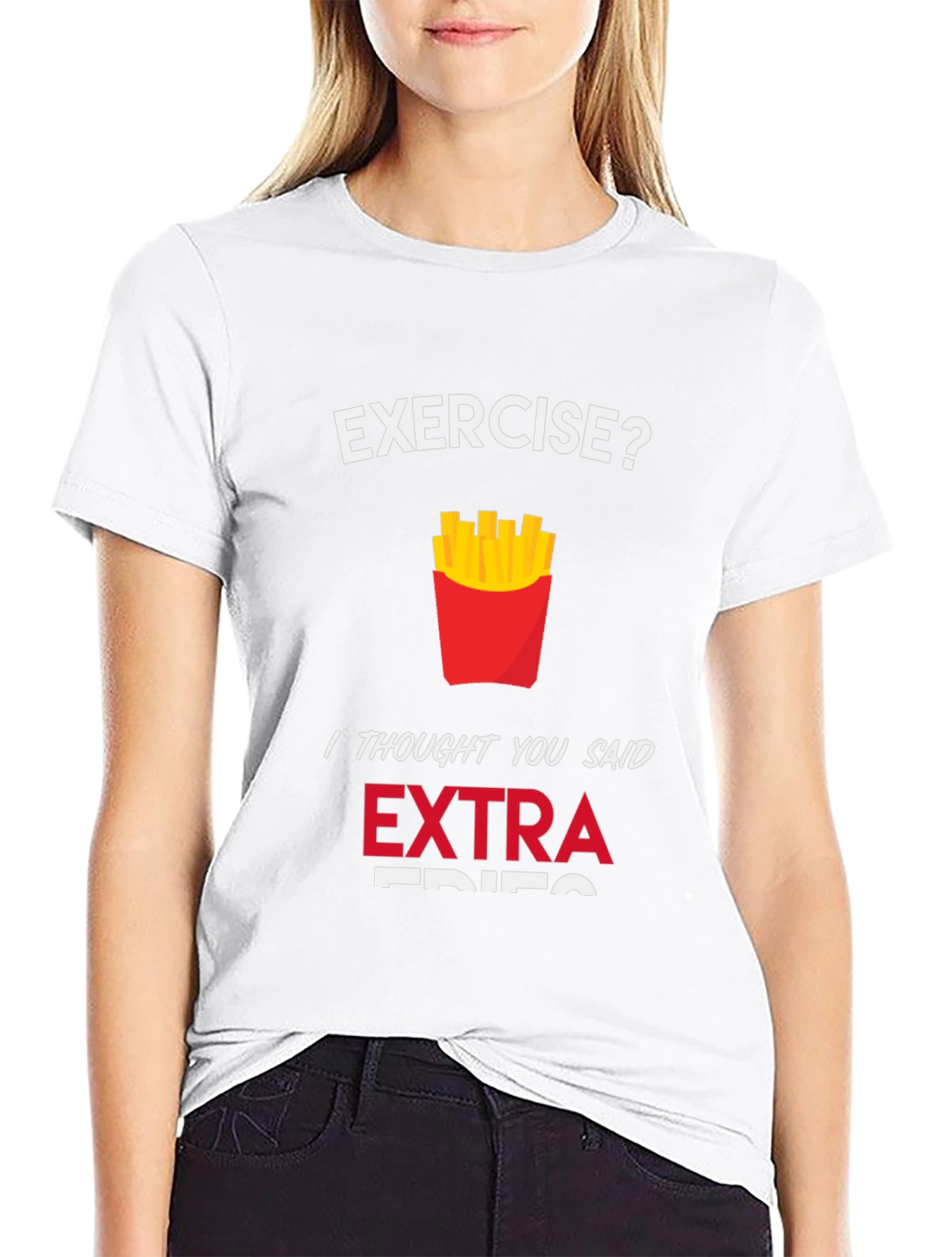 Funny Extra Fries Graphic T-Shirt for Food Lovers