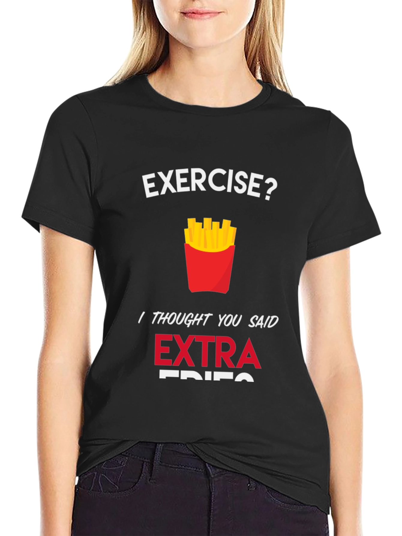 Funny Extra Fries Graphic T-Shirt for Food Lovers