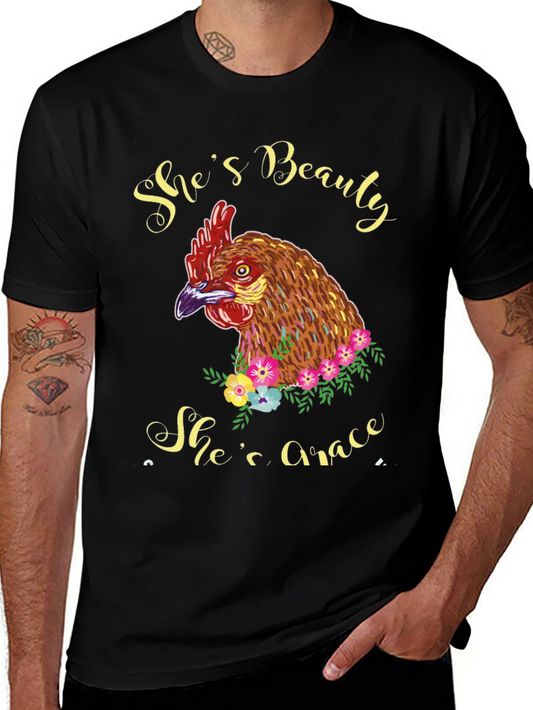 Shes Beauty Shes Grace Chicken Graphic T-Shirt