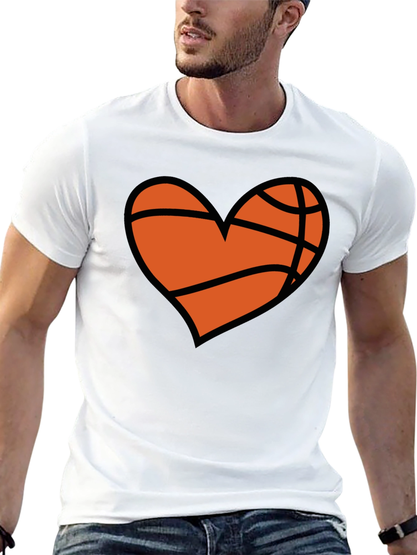 Basketball Heart Graphic T-Shirt