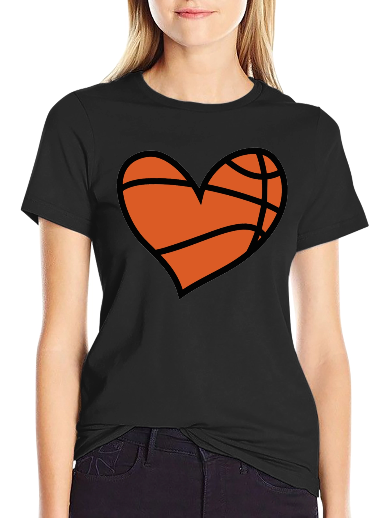 Basketball Heart Graphic T-Shirt