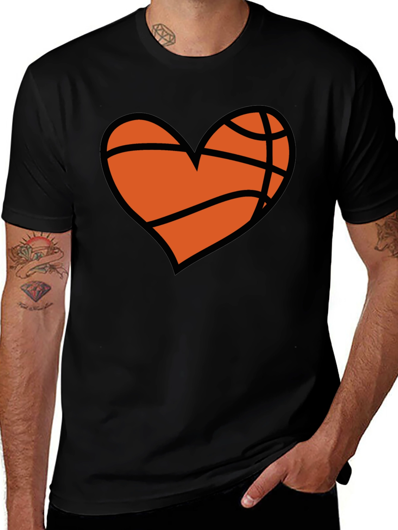 Basketball Heart Graphic T-Shirt