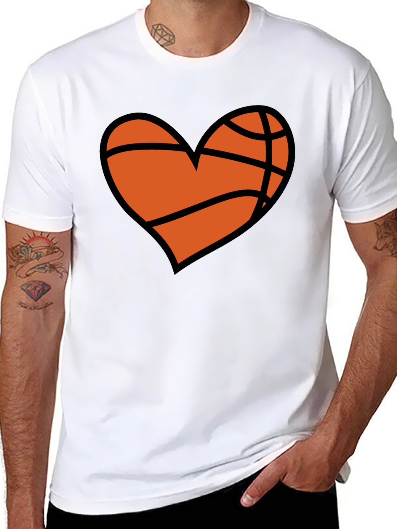 Basketball Heart Graphic T-Shirt