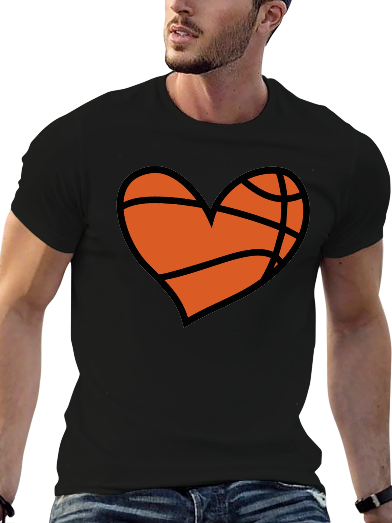 Basketball Heart Graphic T-Shirt