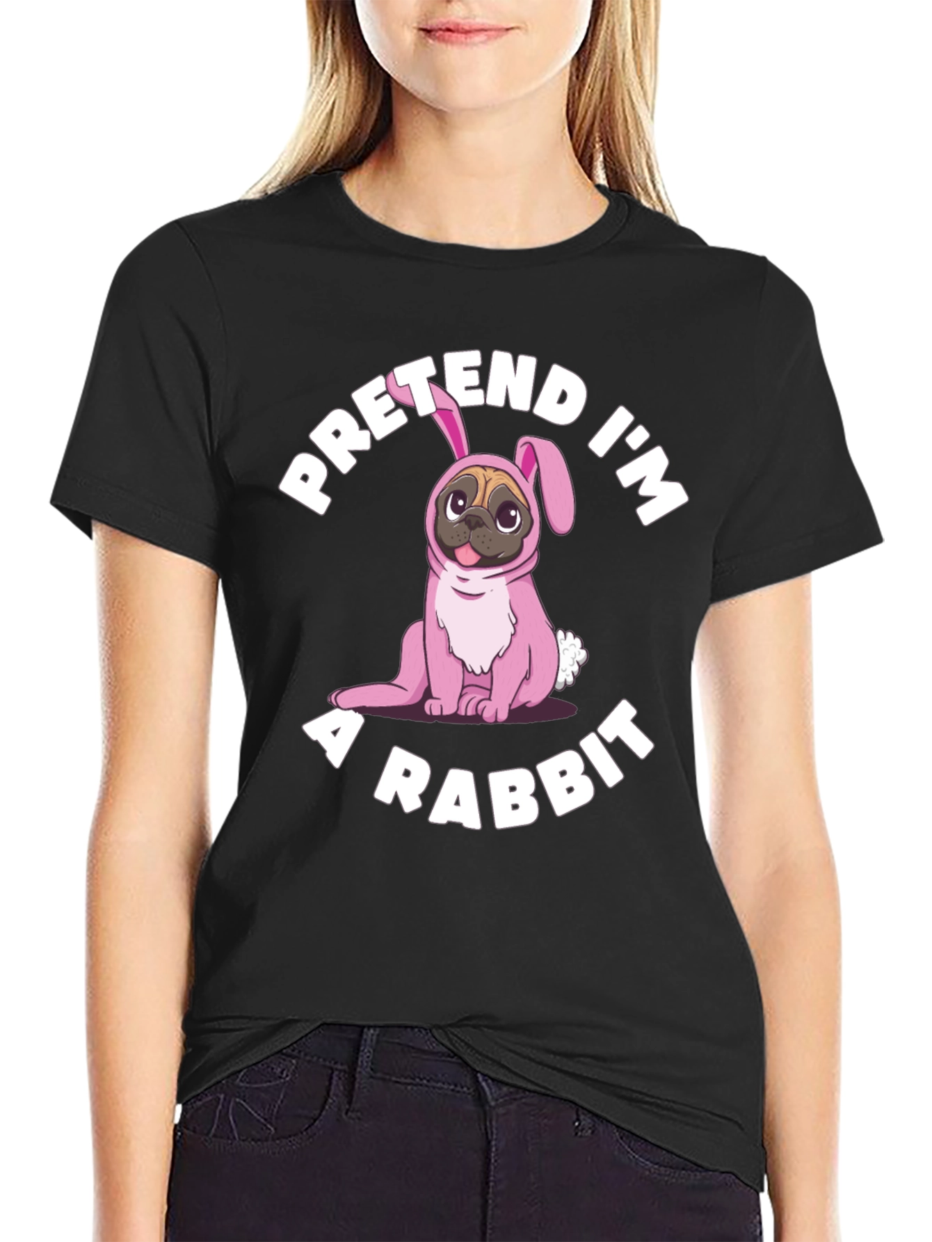Pretend Im a Rabbit T-Shirt Funny Dog Tee