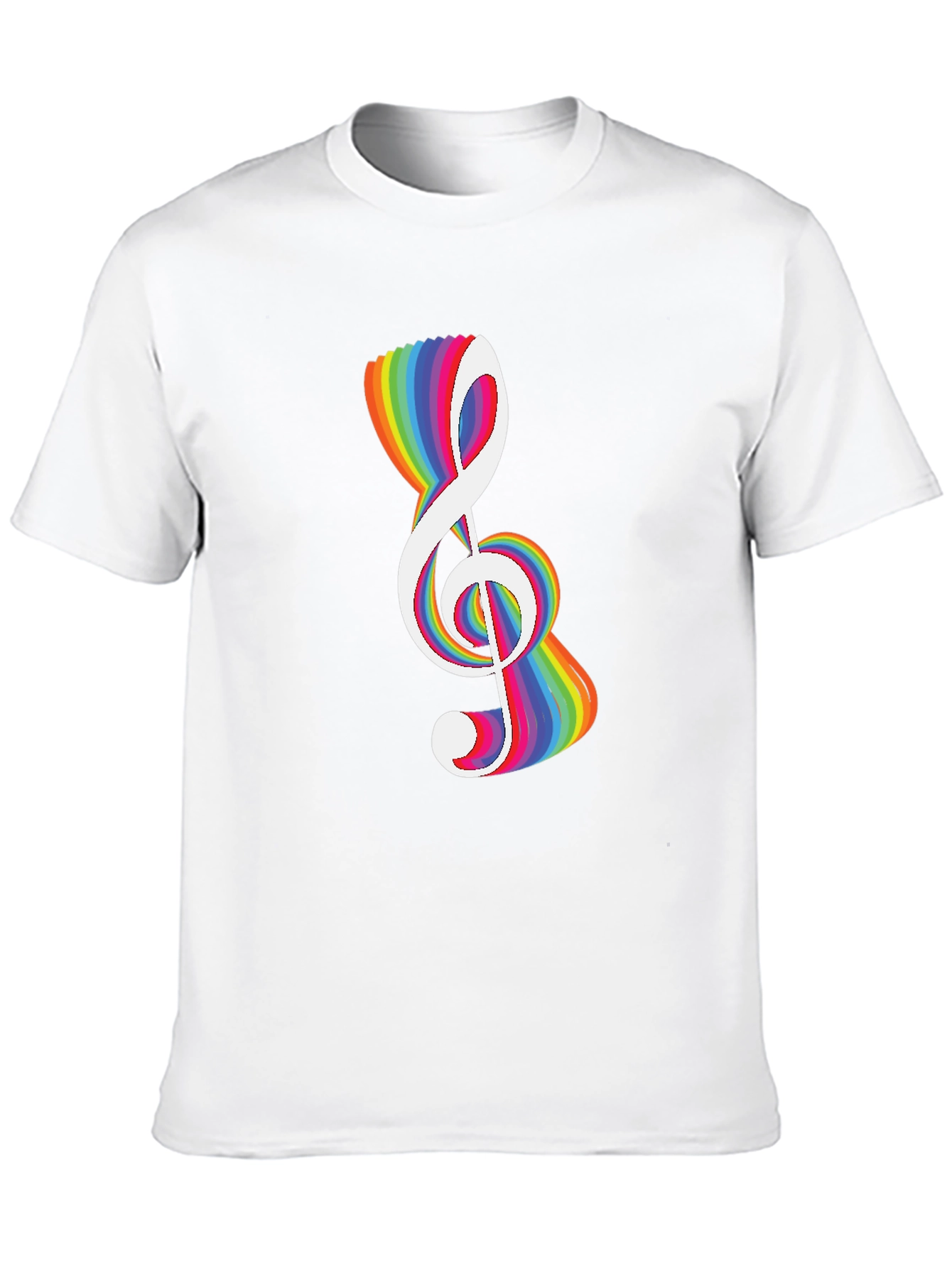 Rainbow Treble Clef Graphic Tee - Black