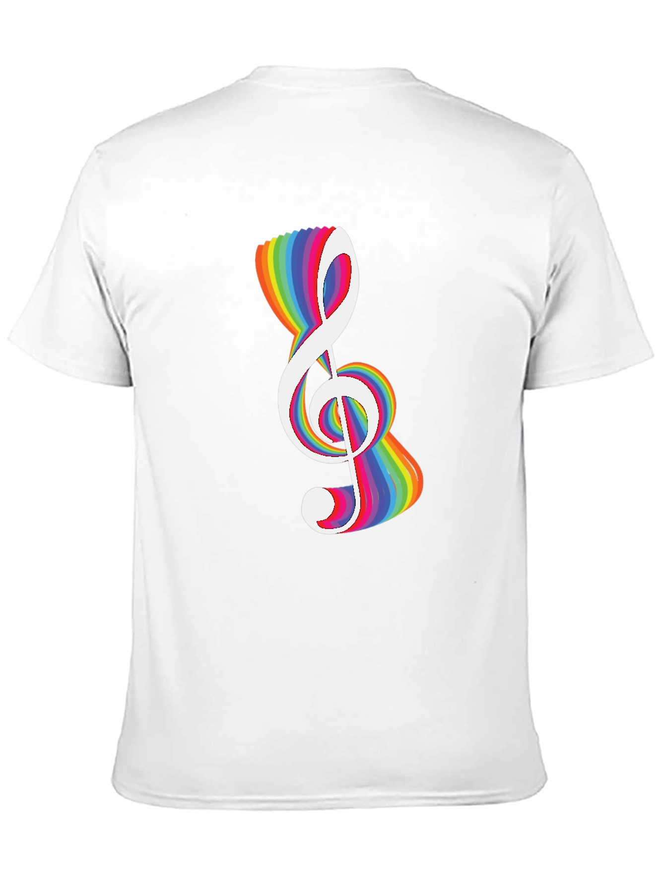 Rainbow Treble Clef Graphic Tee - Black