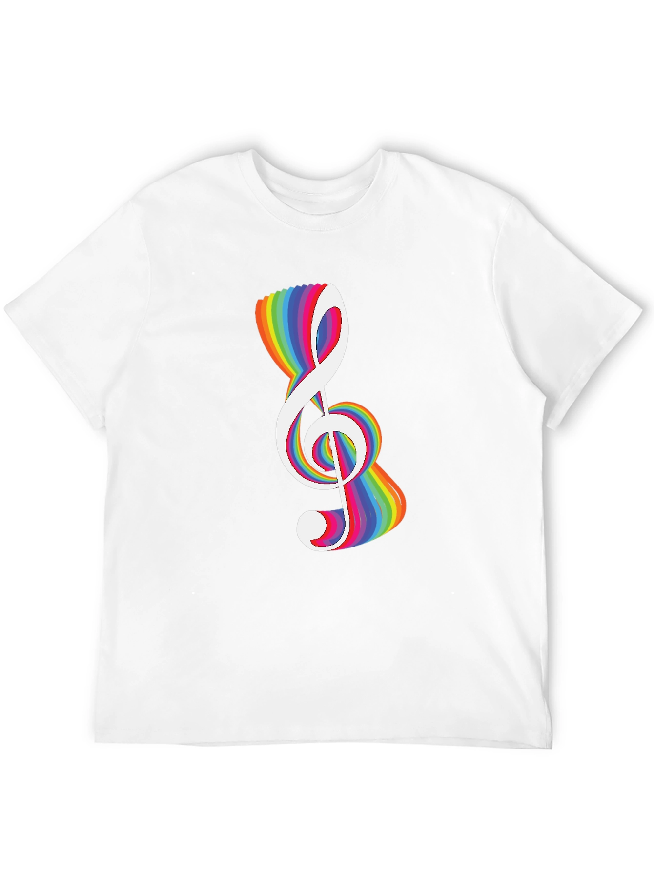 Rainbow Treble Clef Graphic Tee - Black