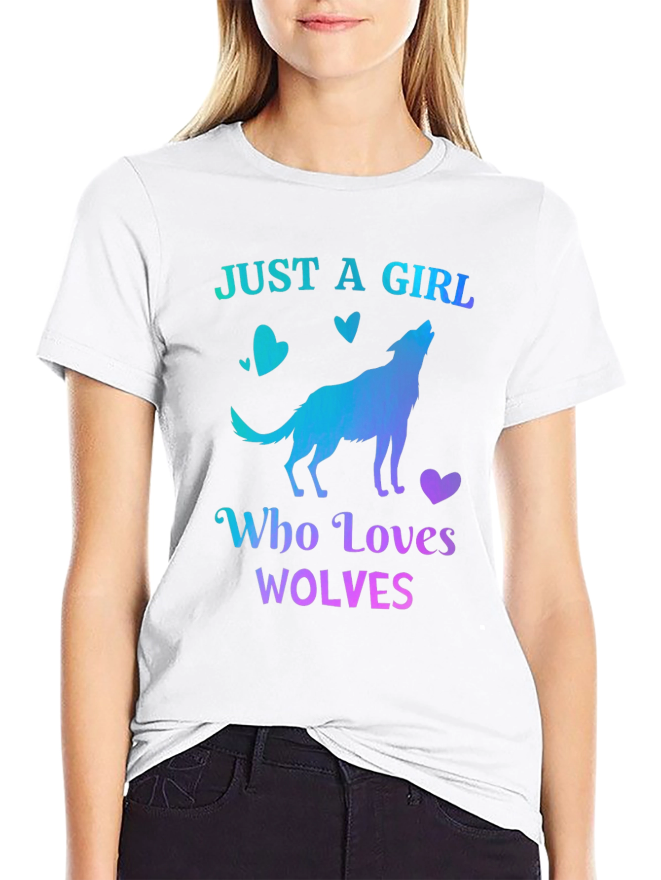 Just A Girl Who Loves Wolves Graphic T-Shirt