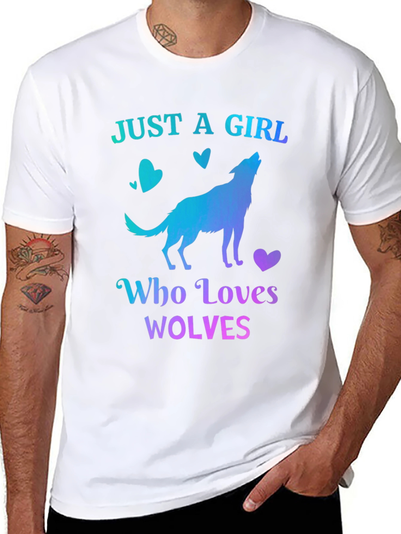 Just A Girl Who Loves Wolves Graphic T-Shirt