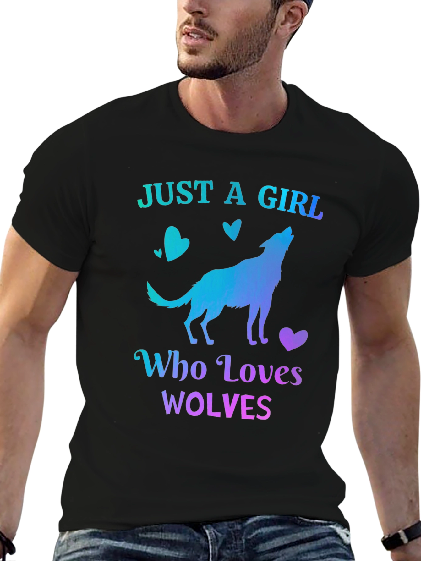 Just A Girl Who Loves Wolves Graphic T-Shirt