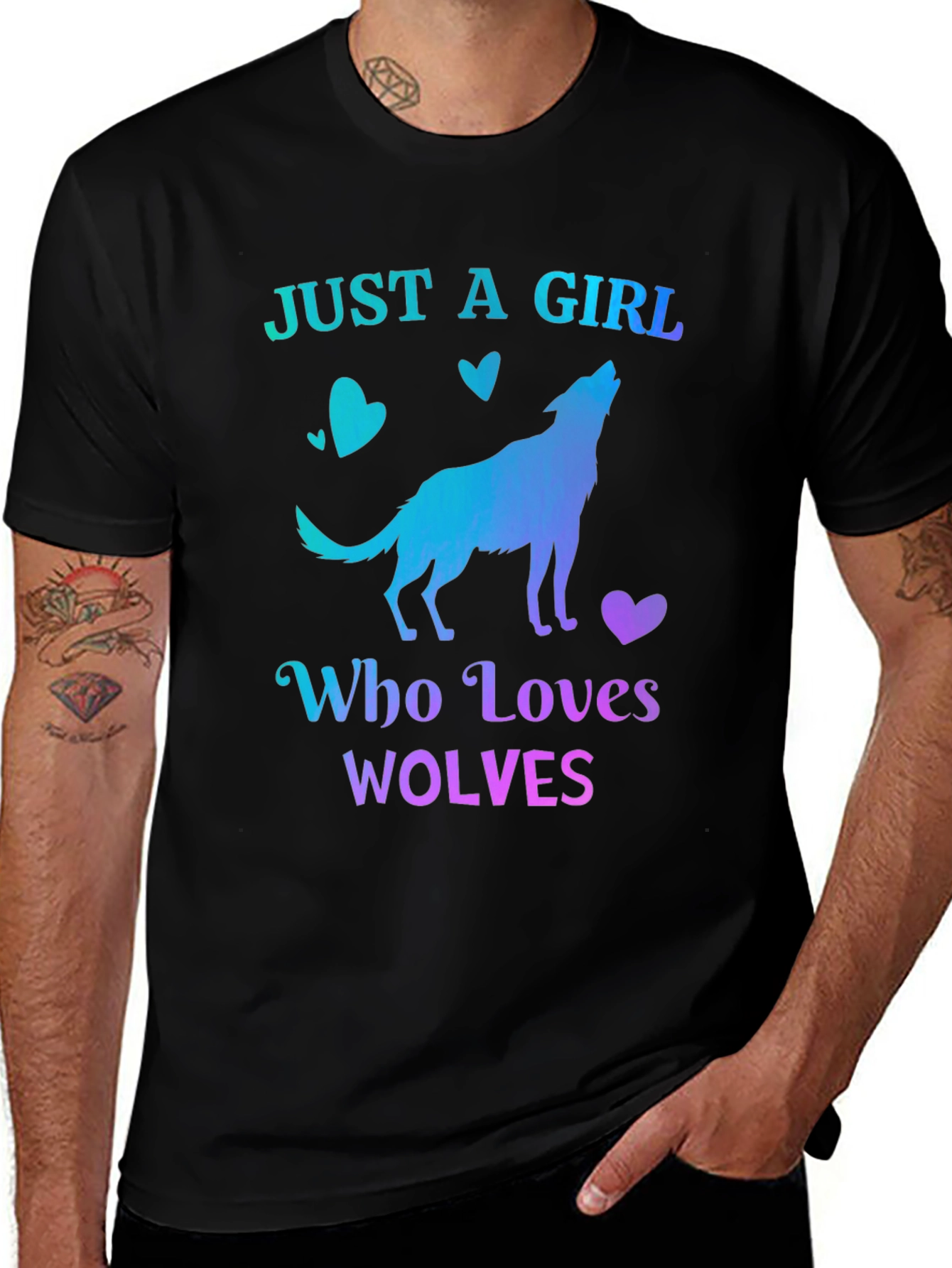 Just A Girl Who Loves Wolves Graphic T-Shirt