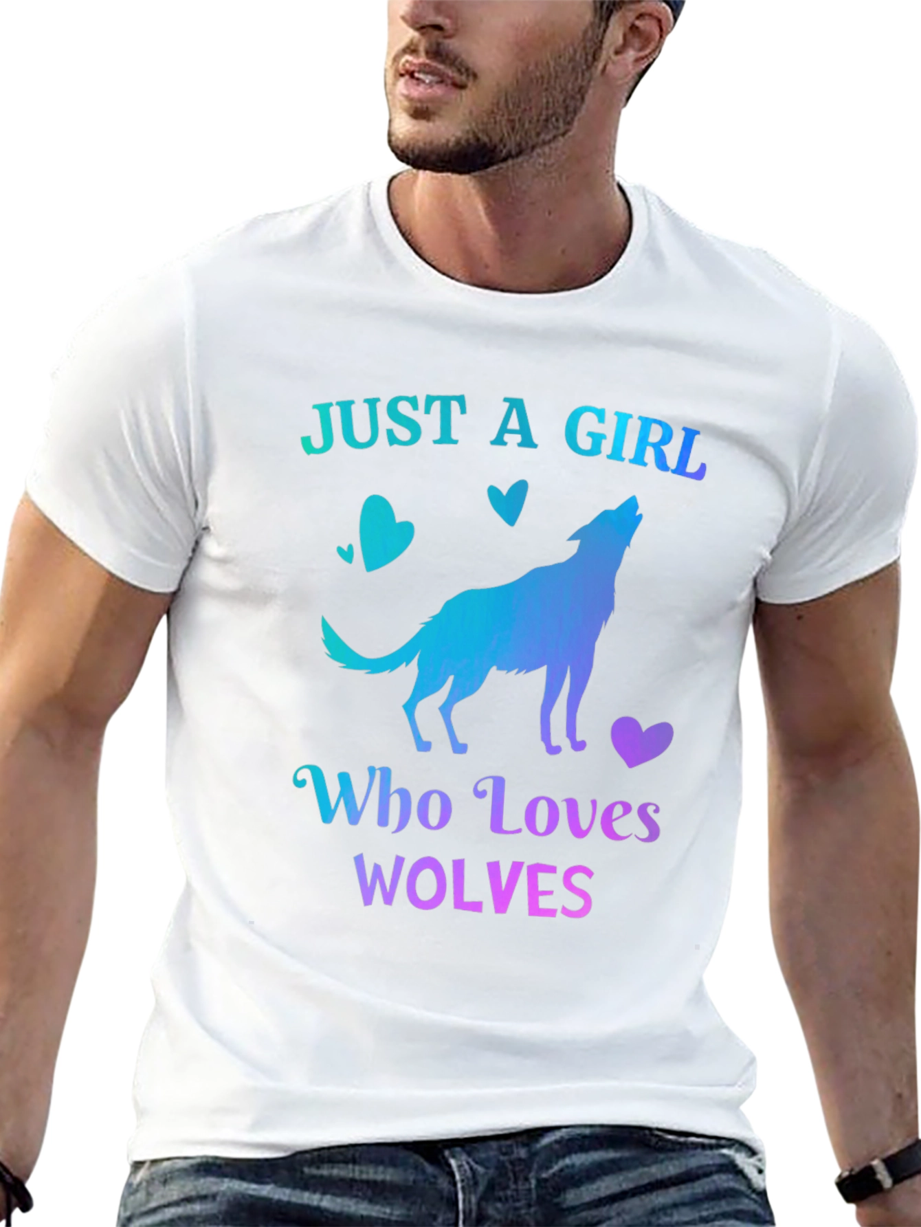 Just A Girl Who Loves Wolves Graphic T-Shirt