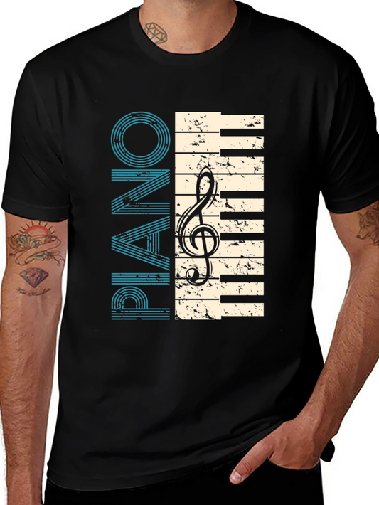 Piano Music T-Shirt - Vintage Style Instrument Tee
