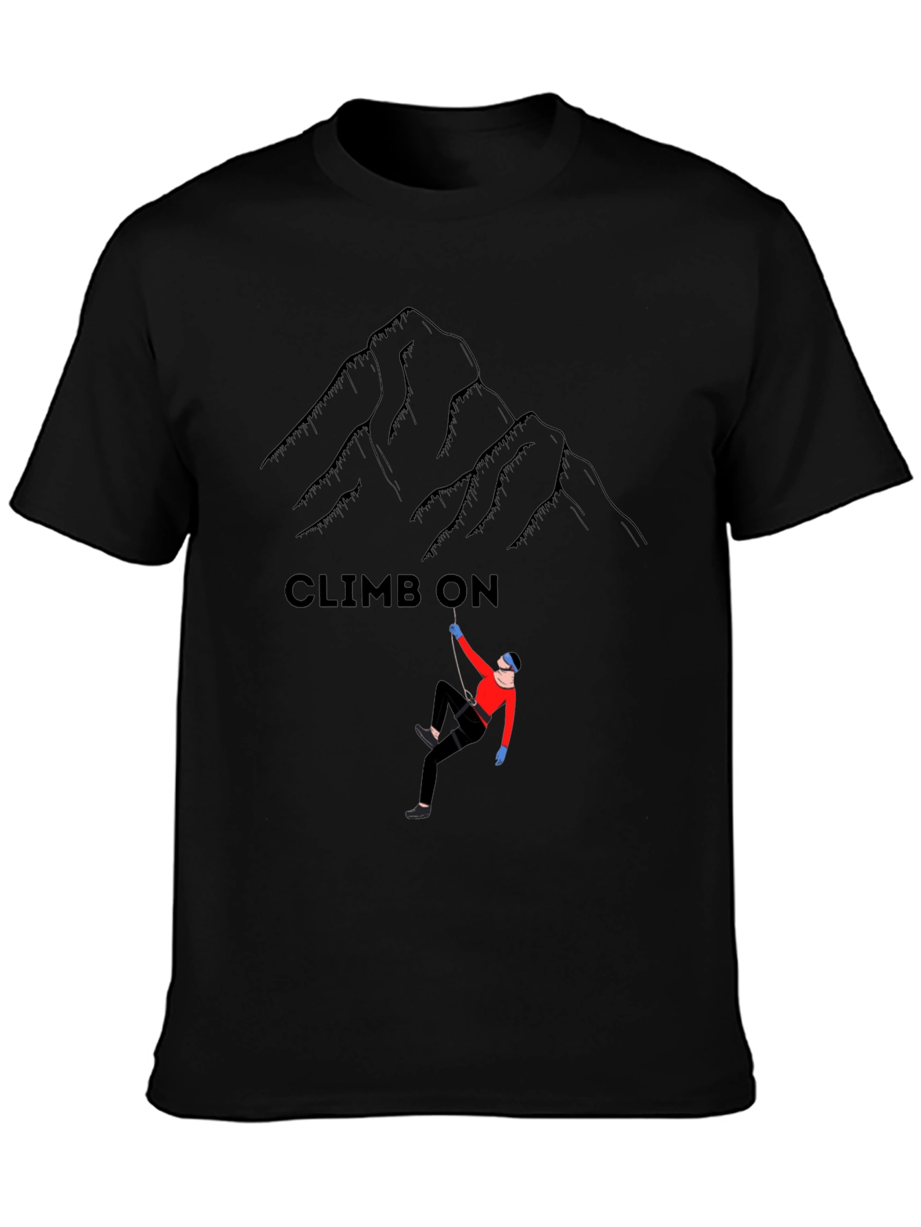 Climb On Graphic T-Shirt: Mountain Climbing Design