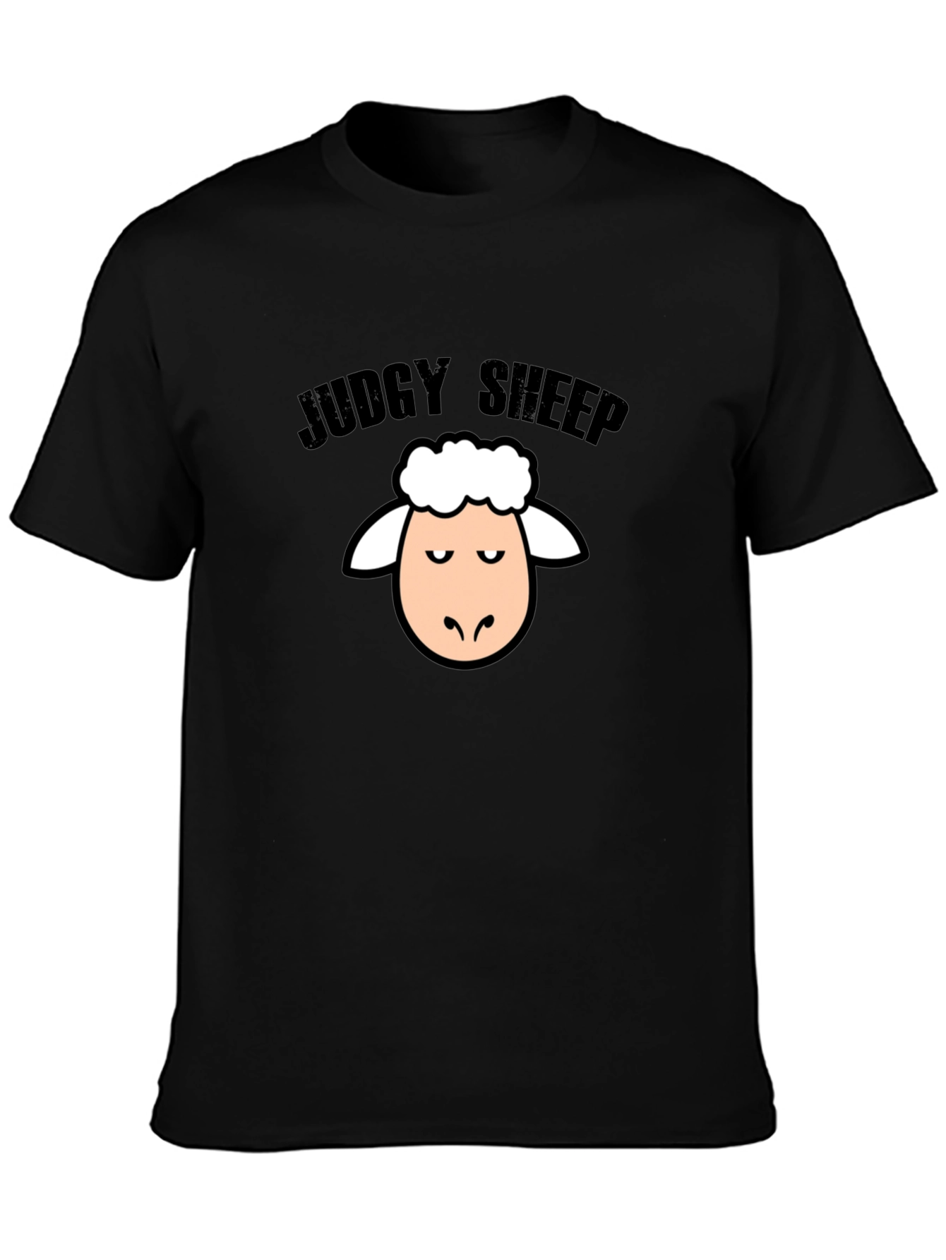 Judgy Sheep Graphic Tee - Black Humor T-Shirt