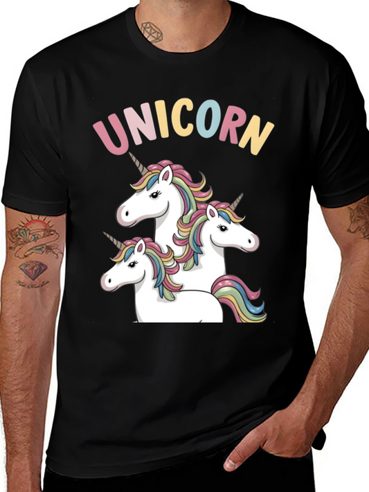 Unicorn Trio Black T-Shirt - Magical Graphic Tee