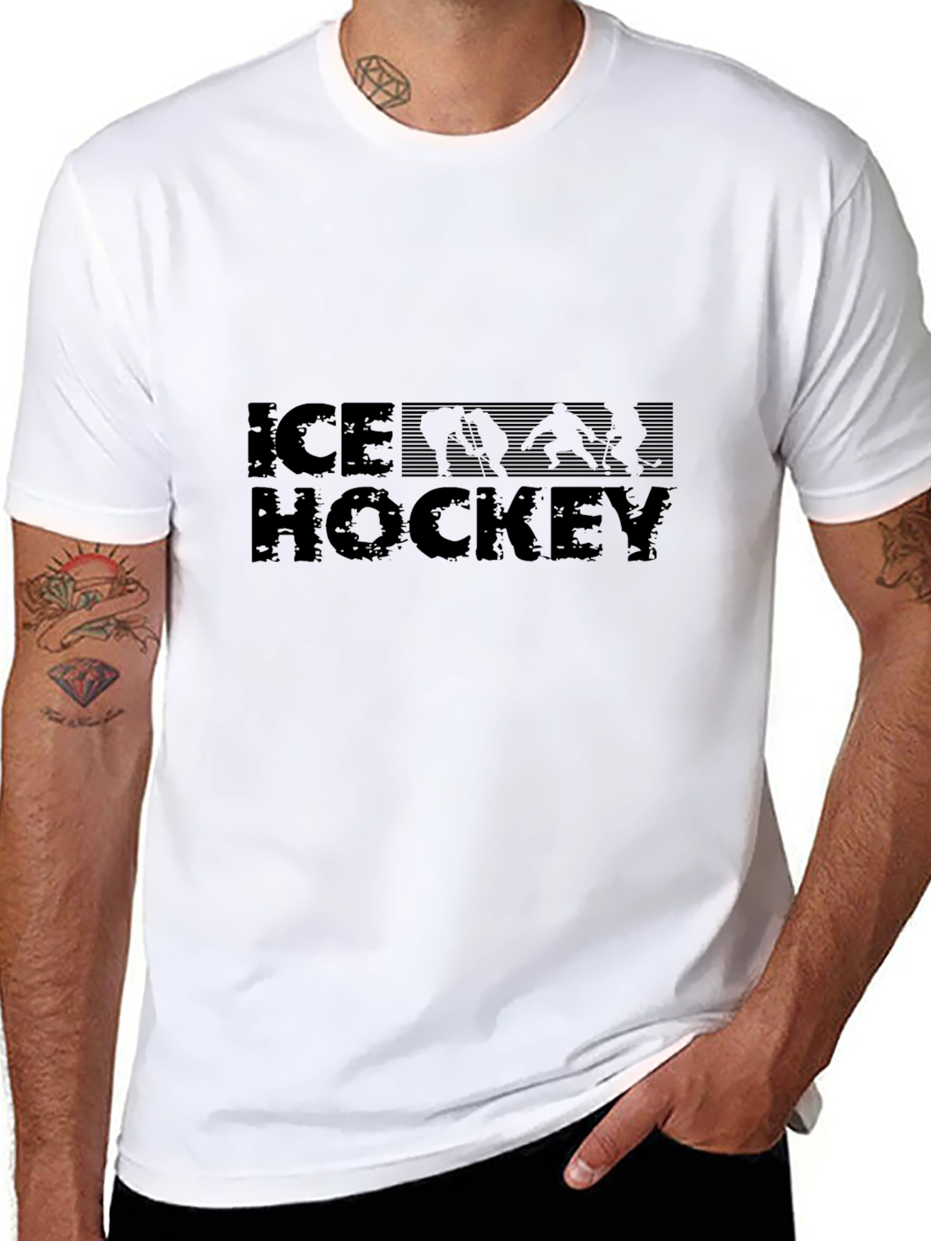 Ice Hockey Graphic Tee - Black