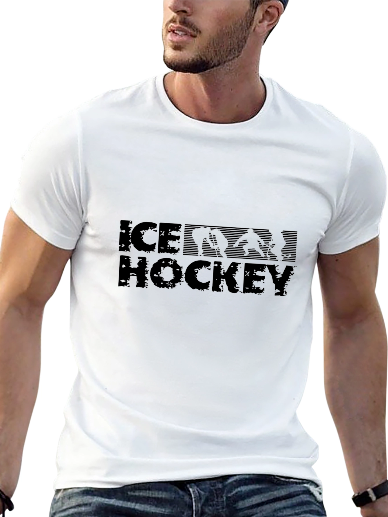Ice Hockey Graphic Tee - Black