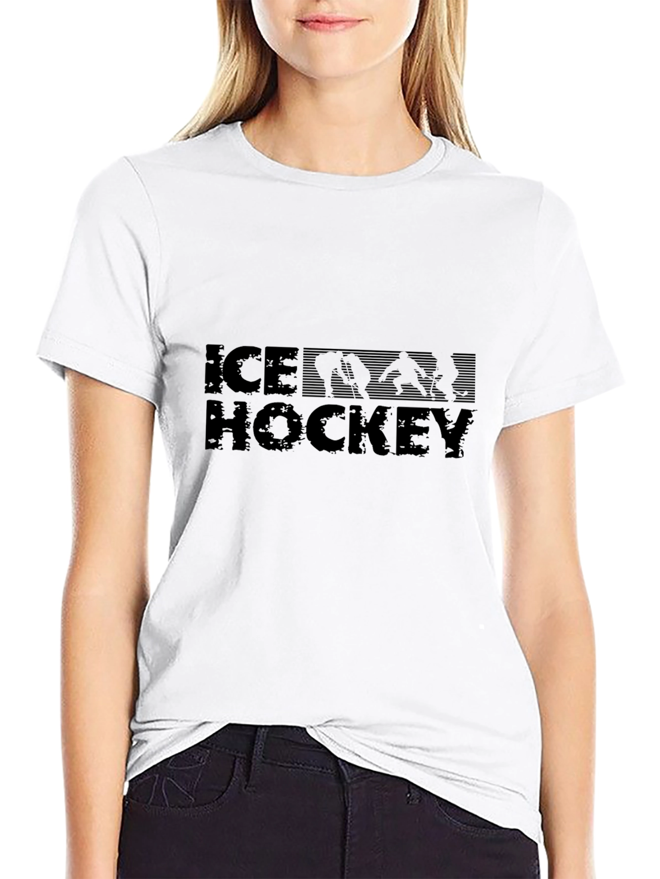 Ice Hockey Graphic Tee - Black